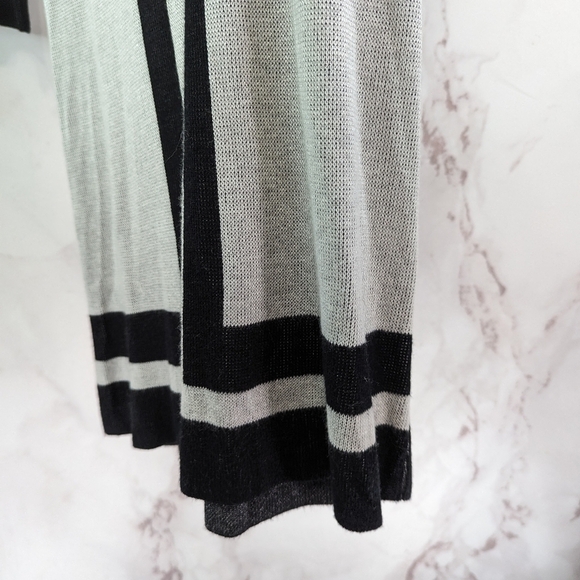 Alice + Olivia Dress Women XS Sweater Gray Wool Colorblock Stripe Mod Mini Tunic - Picture 4 of 9